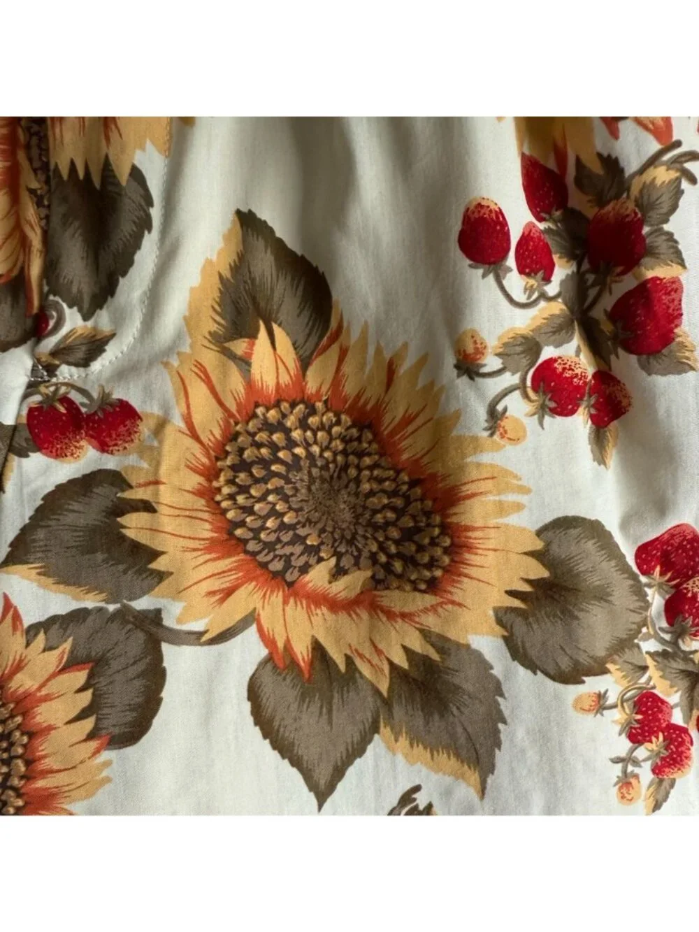 Vintage Ketty Inspired Sunflower High Waist A-Line Shorts Women's Beige Brown
